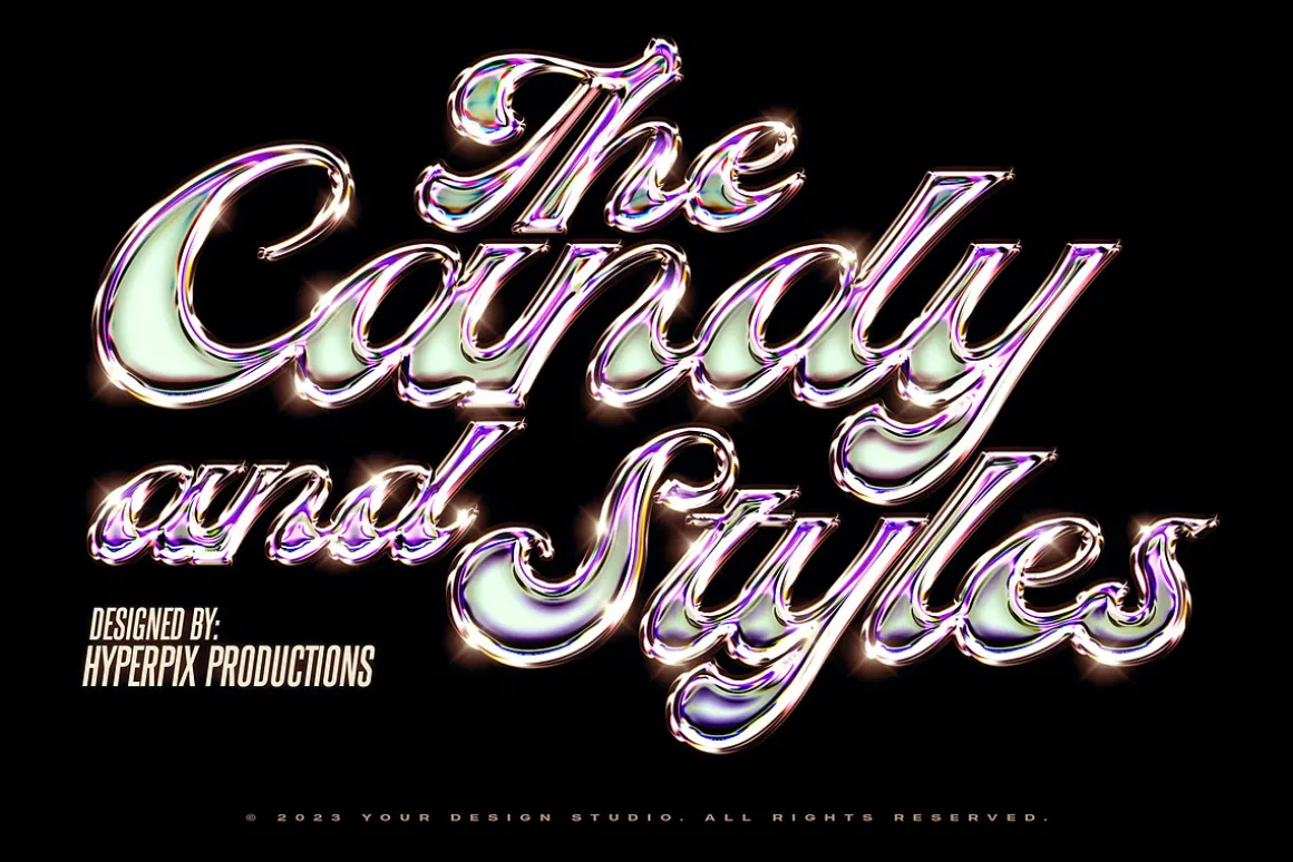 Chrome Text Effects Bundle 02