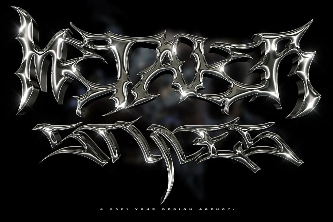 Chrome Text Effects Bundle 02