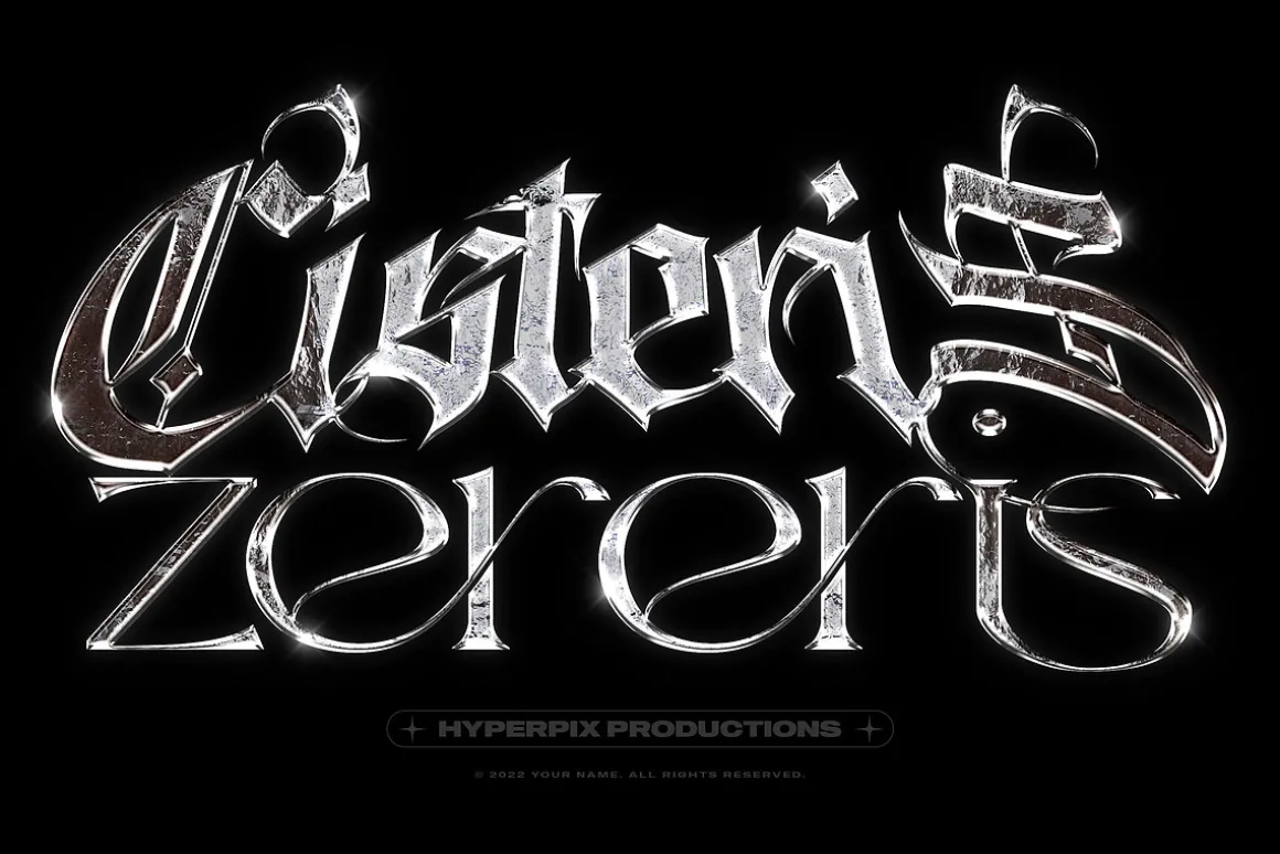 Chrome Text Effects Bundle 02