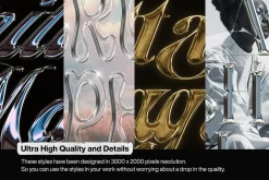 Chrome Text Effects Bundle 02