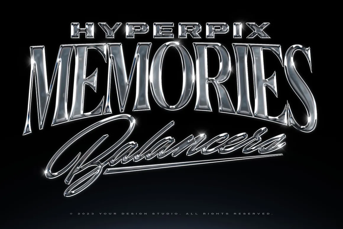 Chrome Text Effects Bundle 02