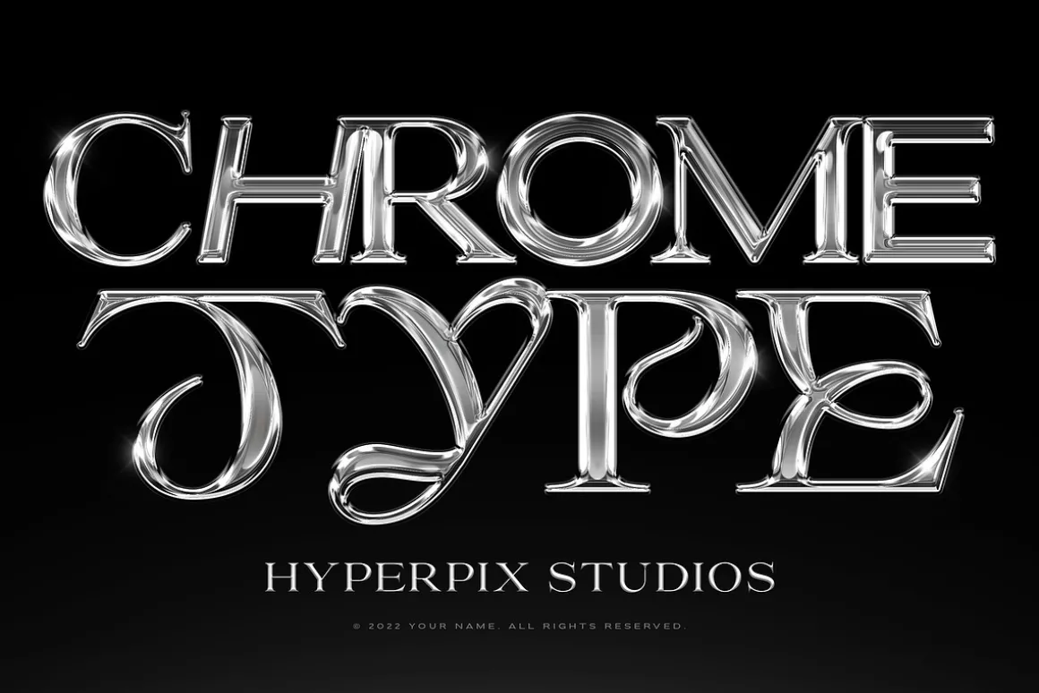 Chrome Text Effects Bundle 02