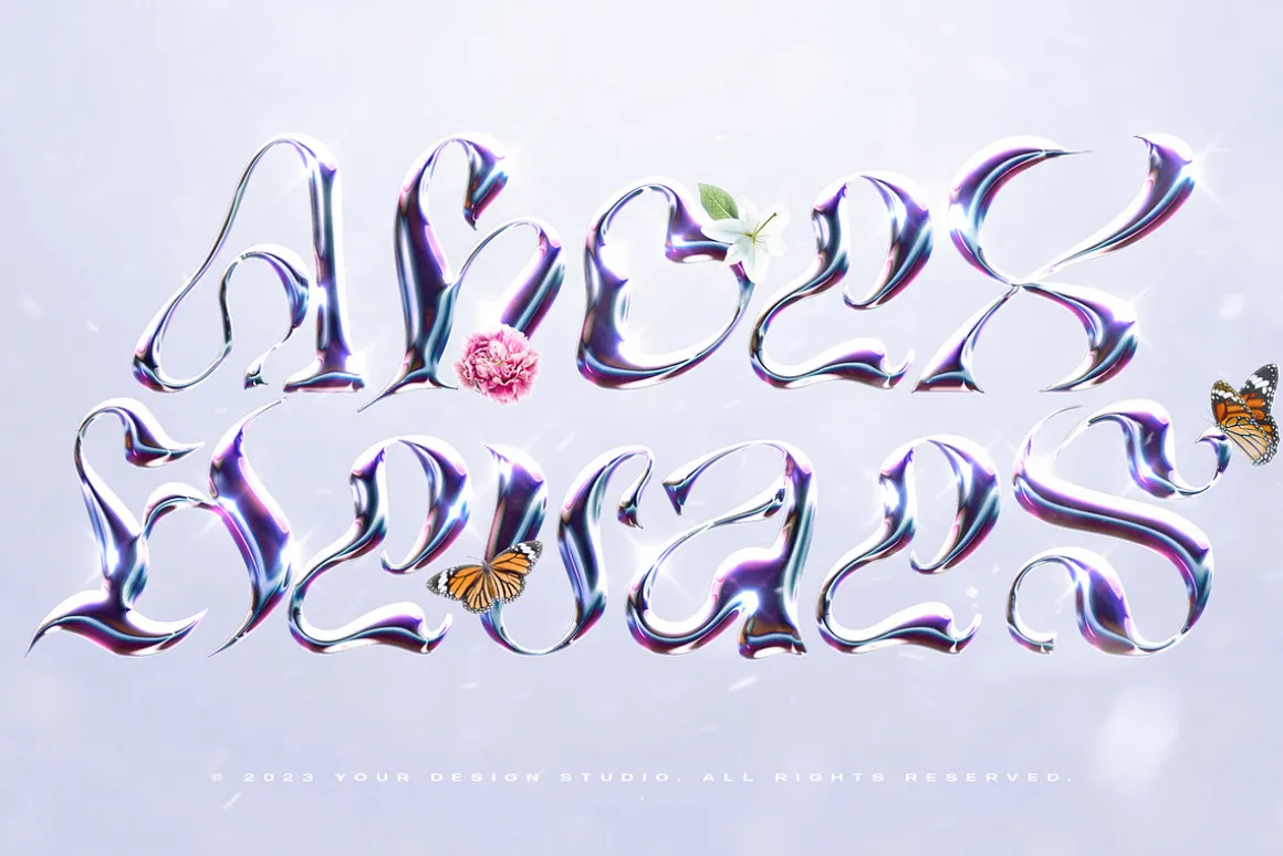Chrome Text Effects Bundle 02
