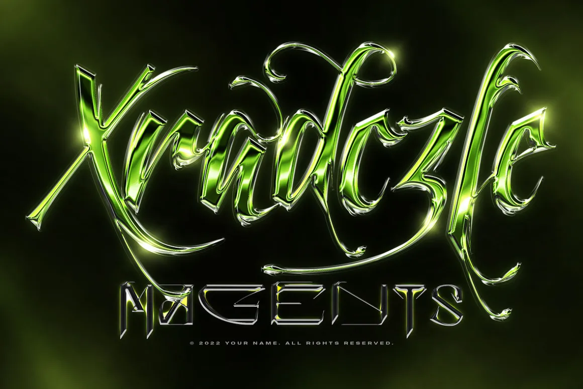 Chrome Text Effects Bundle 02
