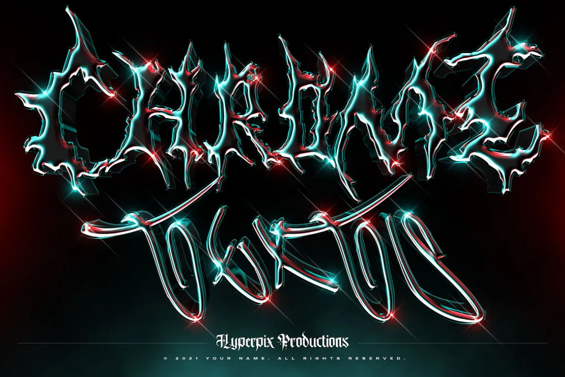 Chrome Text Effects Bundle 02