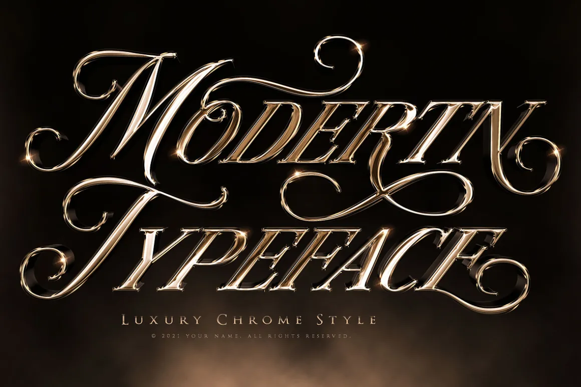 Chrome Text Effects Bundle 02