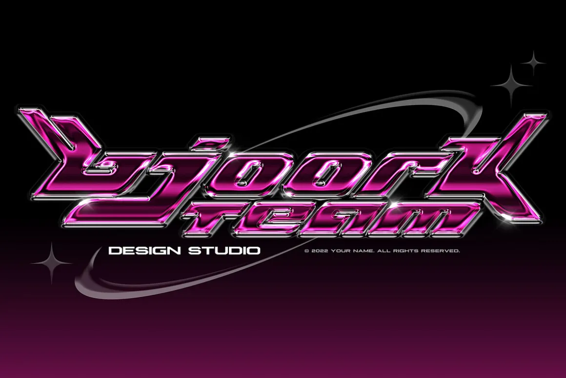 Chrome Text Effects Bundle 02
