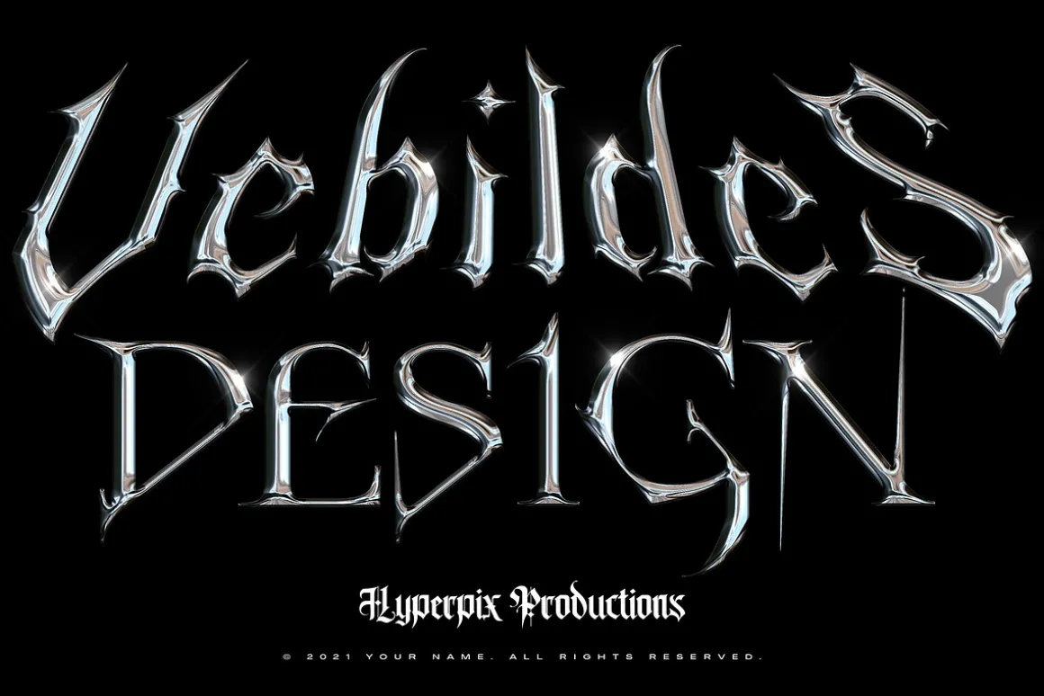 Chrome Text Effects Bundle 02