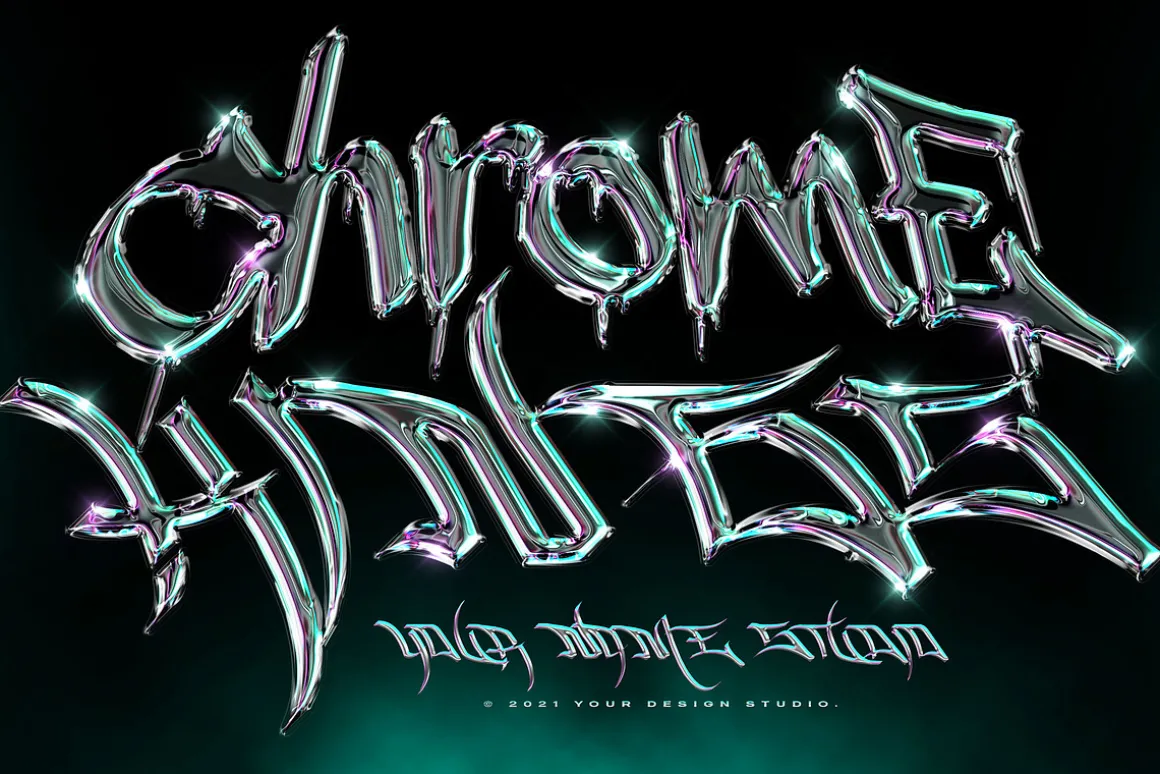 Chrome Text Effects Bundle 02