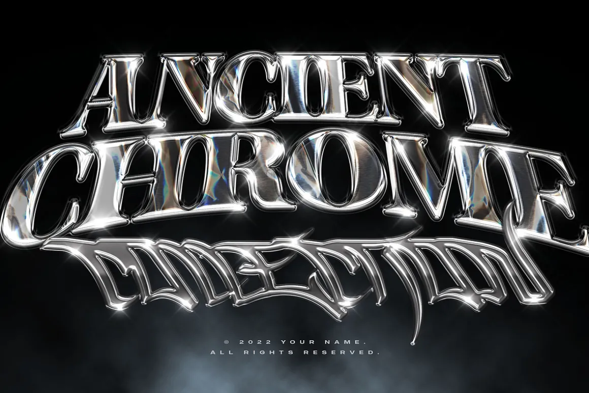 Chrome Text Effects Bundle 02