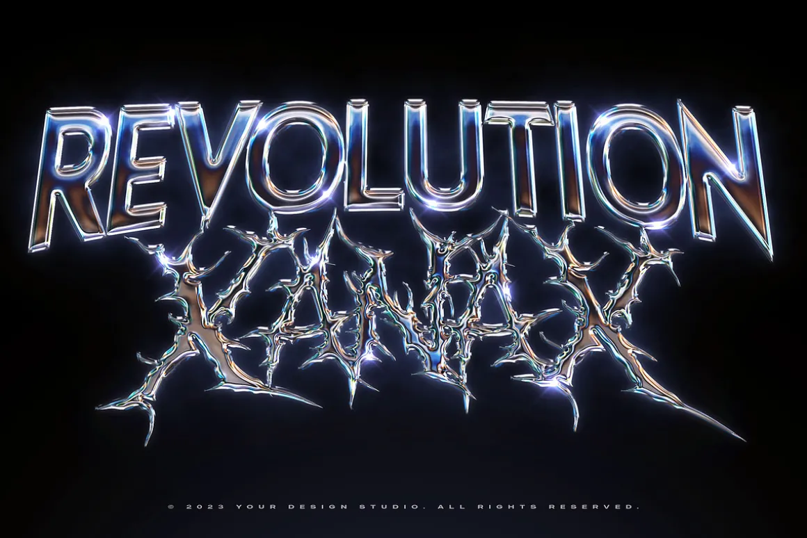Chrome Text Effects Bundle 02