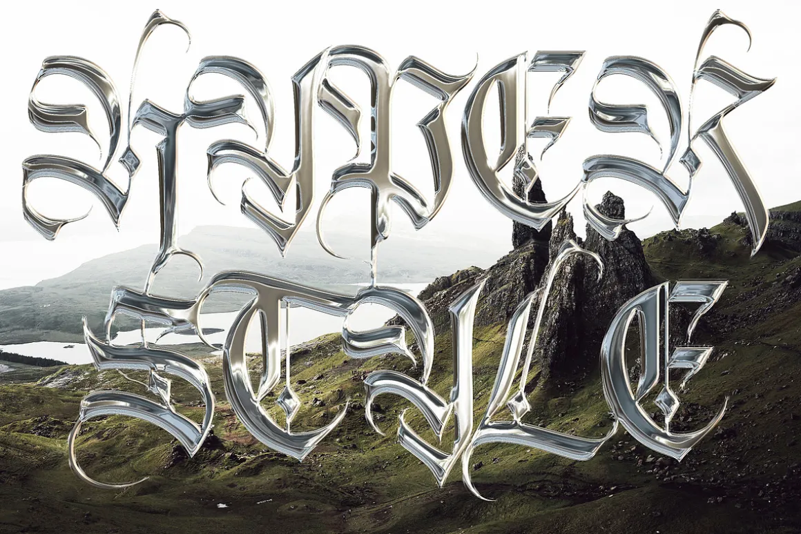 Chrome Text Effects Bundle 02