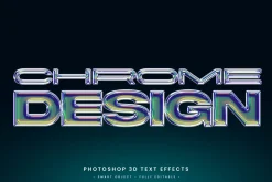 Chrome glassy Editable text effect