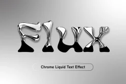 Chrome Liquid Metallic Text Effect