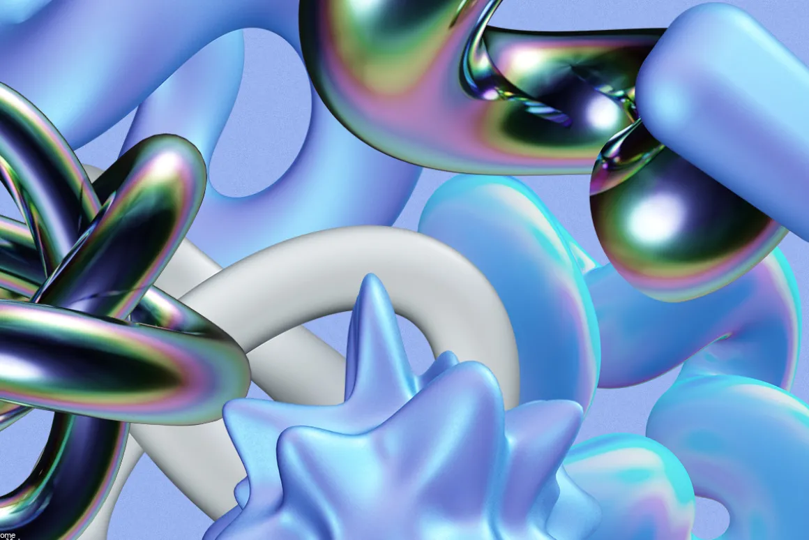 Chrome Meta - 3D Abstract Shapes