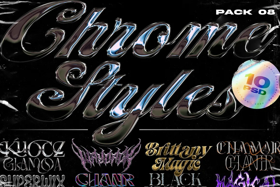 Chrome Text and Logo Styles Vol.8