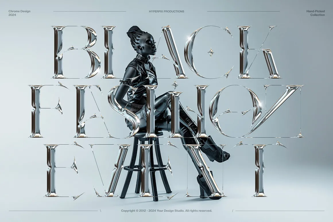 Chrome Text and Logo Styles Vol.8