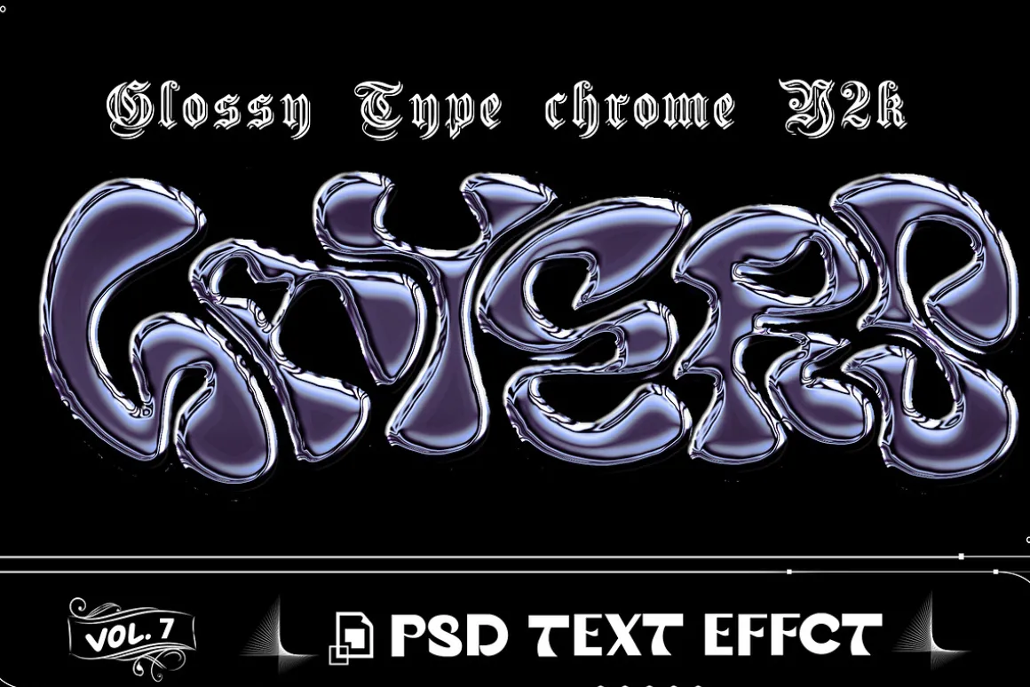 Chrome Text Effect PSD Photoshop V.7