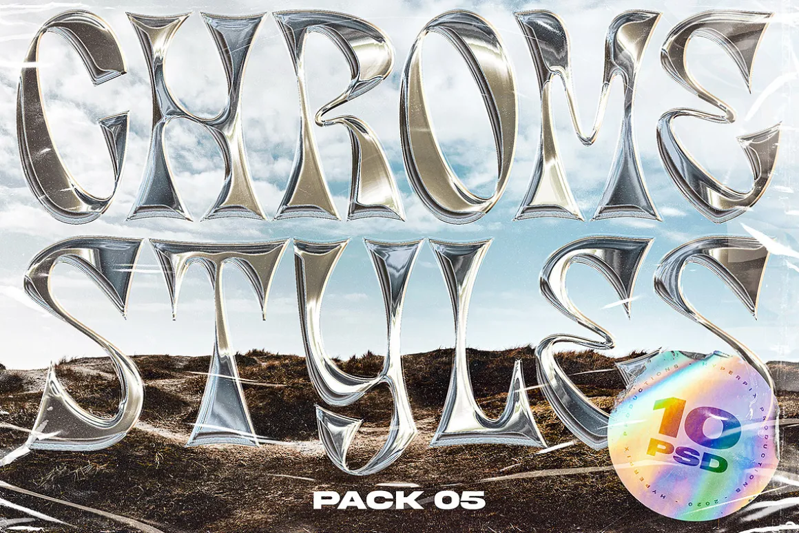 Chrome Text Styles Vol.5