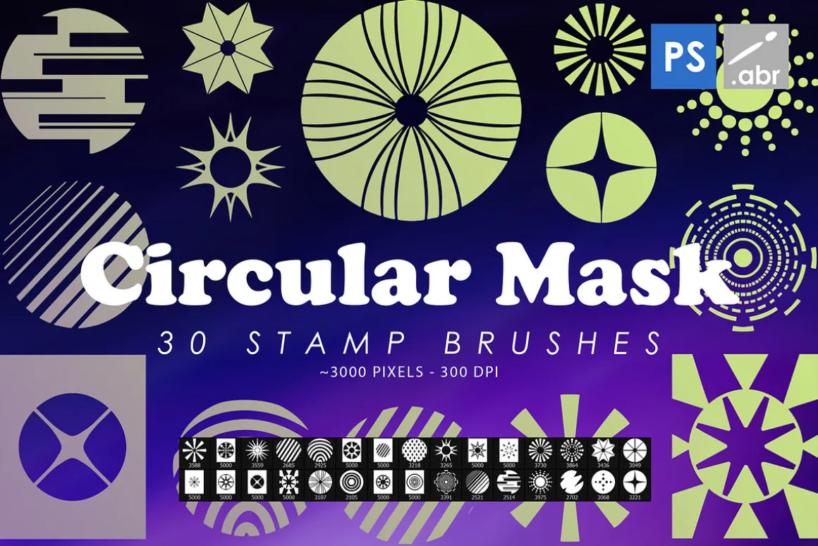 Circular Masks Photoshop Brushes