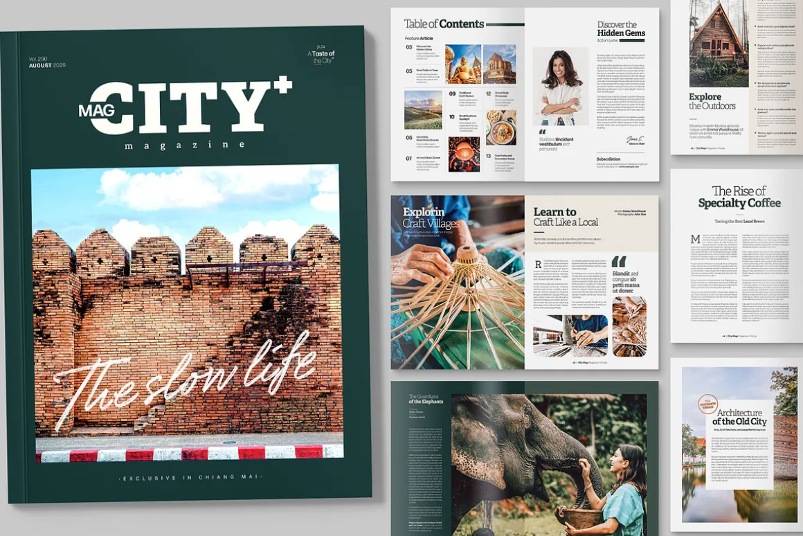 City Travel Tourism Magazine Templat