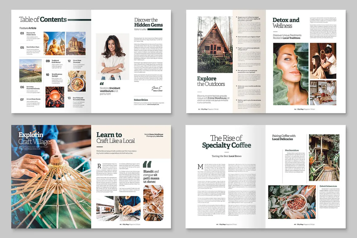 City Travel Tourism Magazine Templat