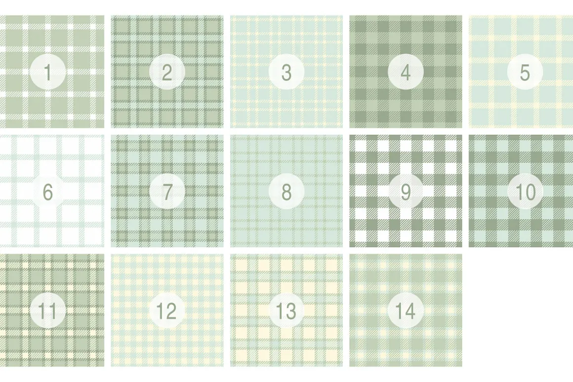 #147 Classic Pastel Green Patterns