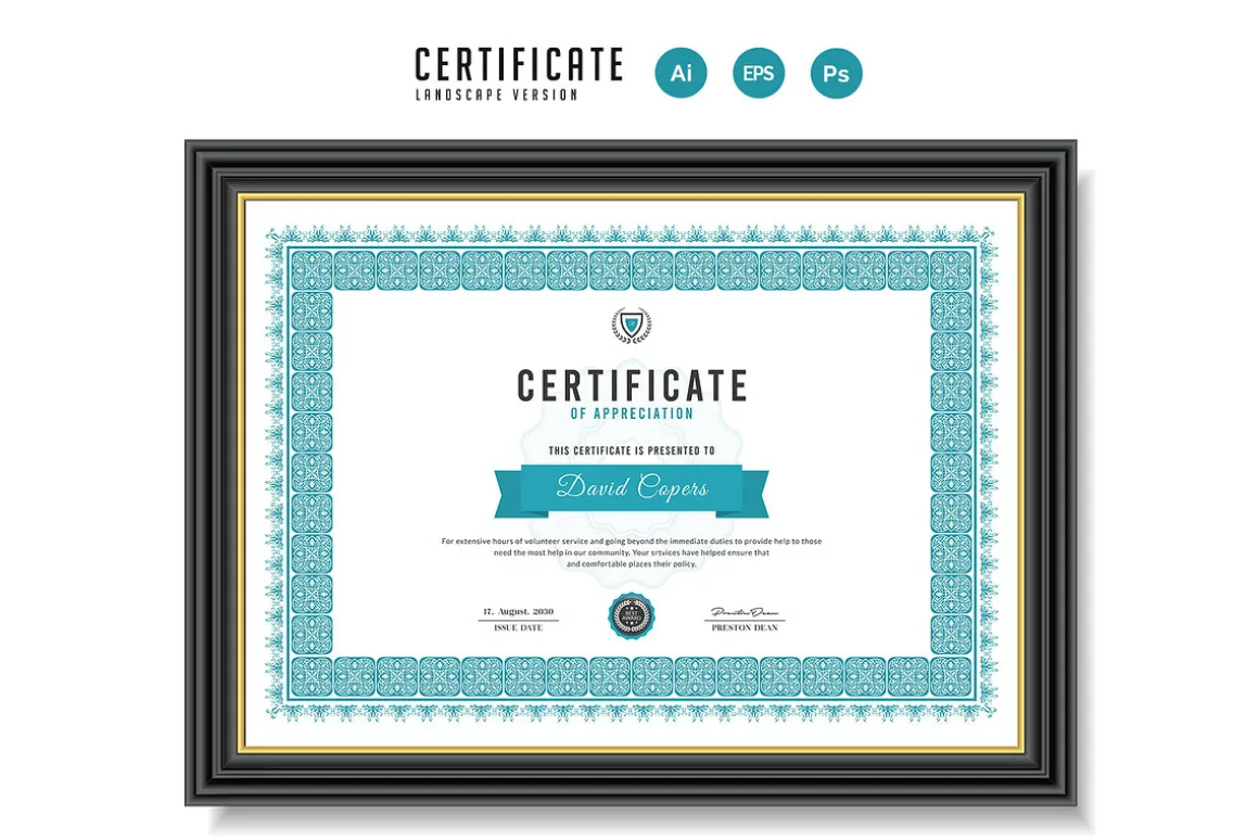 109. Clean Certificate Template