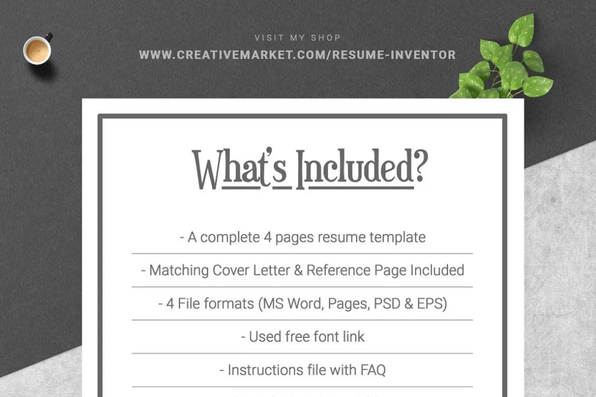 Clean & Modern Resume Template Word