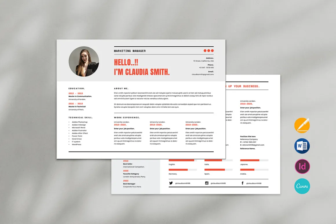 Clean Resume CV Landscape