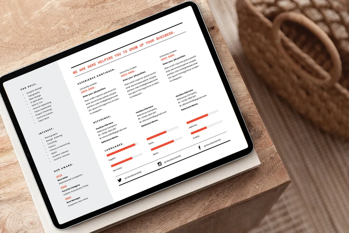 Clean Resume CV Landscape