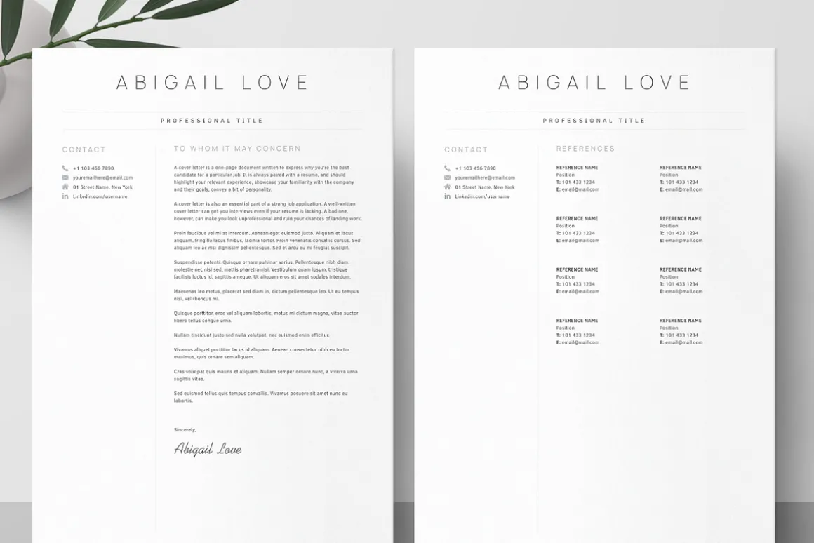 Clean Resume Pack | Word, Pages