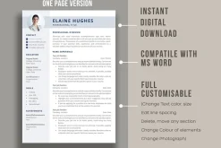 Clean Resume Template | CV for word