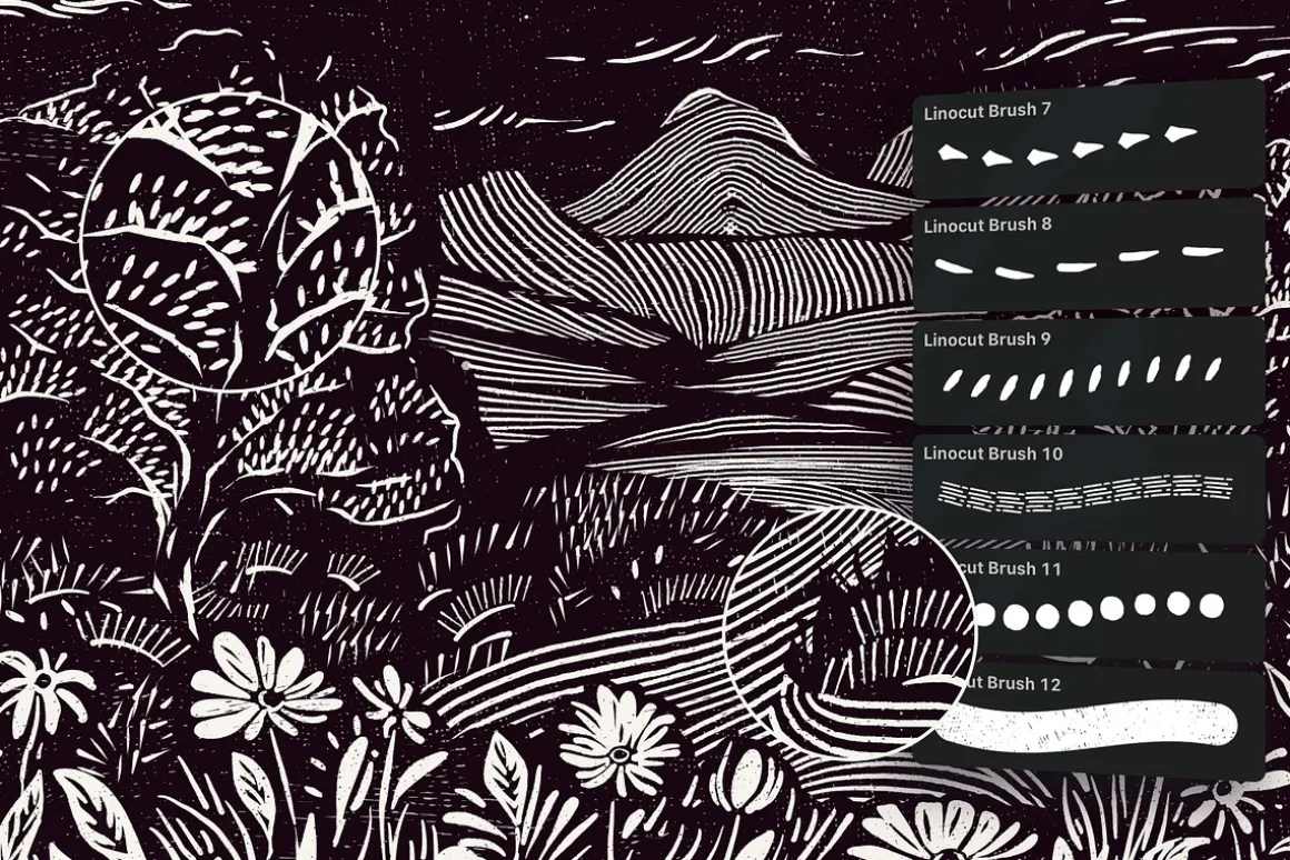 Clip Studio Linocut Brushes