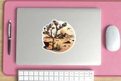 Closed Laptop Stickers Mockup PSD