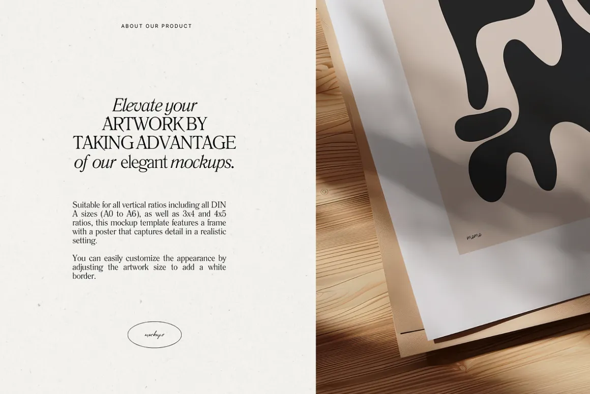 Close-Up Paper/Poster Mockup PSD