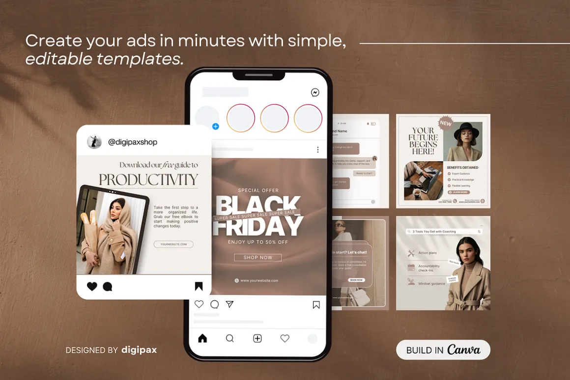 Coach Static Ad Templates Meta Beige