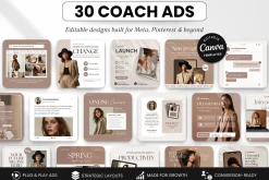 Coach Static Ad Templates Meta Beige