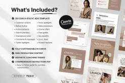 Coach Static Ad Templates Meta Beige
