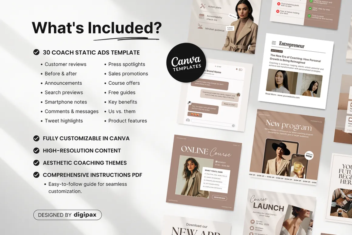 Coach Static Ad Templates Meta Beige