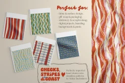 Coastal patterns Stripe Wave Retro