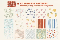 Coastal patterns Stripe Wave Retro