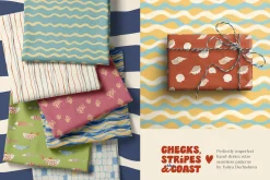 Coastal patterns Stripe Wave Retro