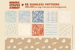 Coastal patterns Stripe Wave Retro