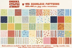 Coastal patterns Stripe Wave Retro