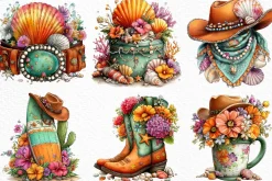 Coastal Cowgirl Clipart Bundle