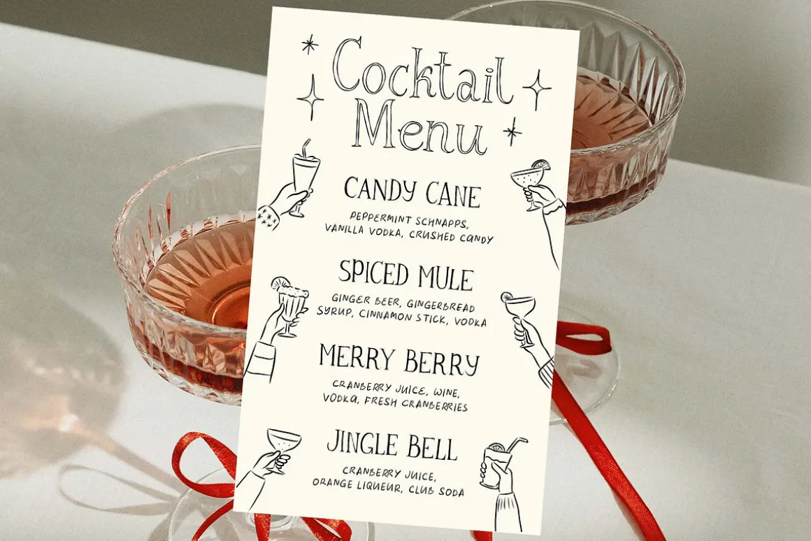 Cocktail Night Festive Font Family