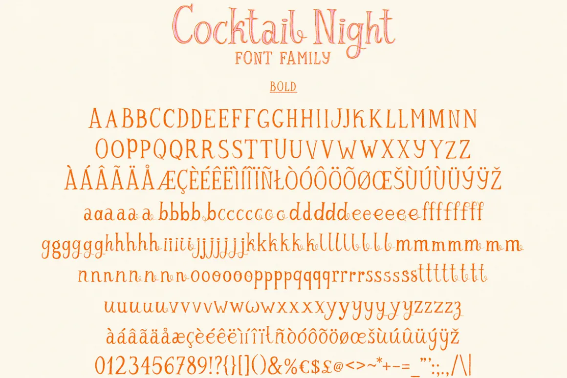 Cocktail Night Festive Font Family