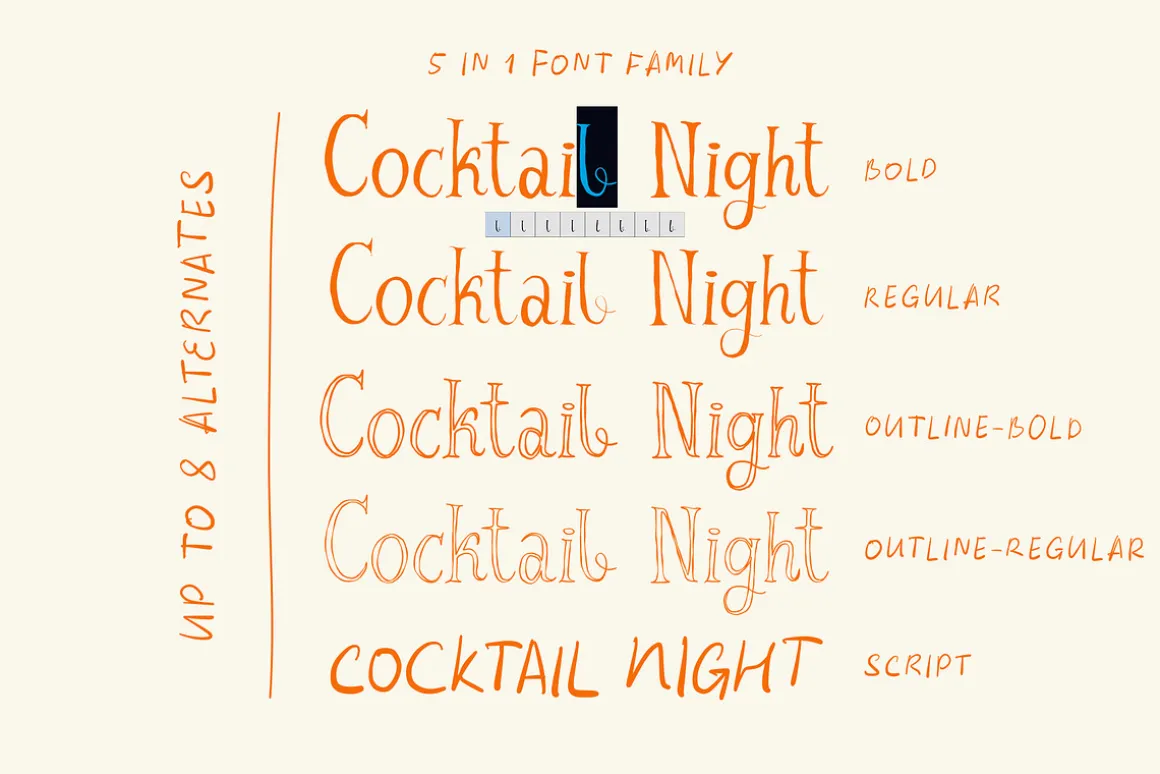 Cocktail Night Festive Font Family