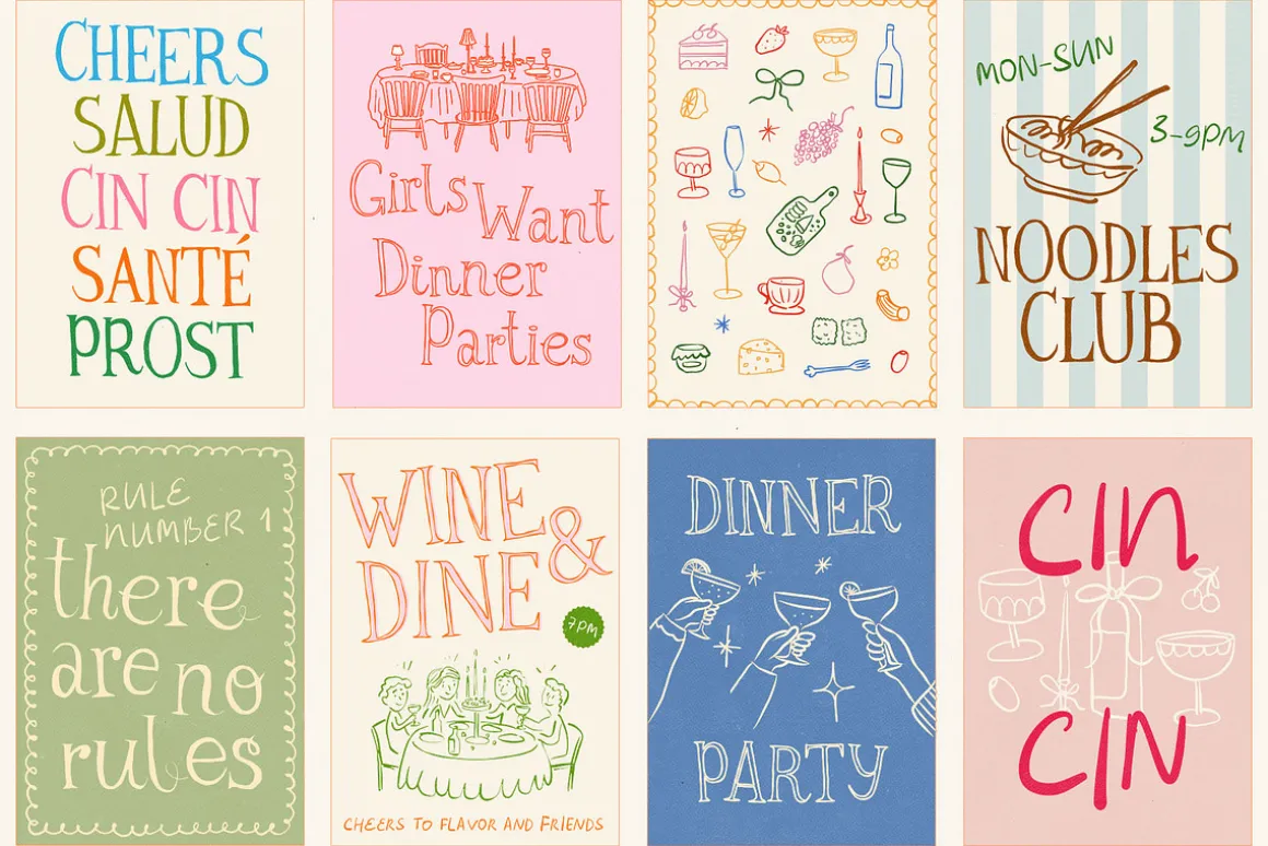 Cocktail Night Festive Font Family